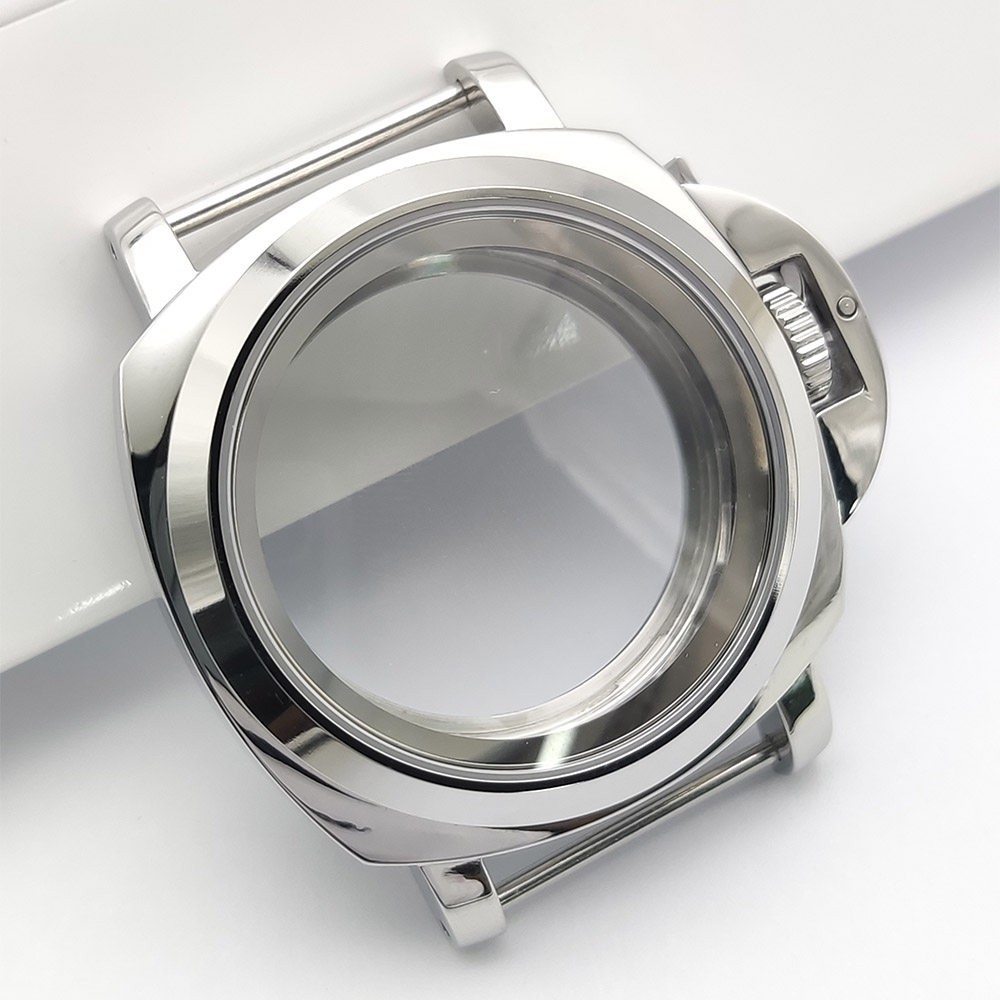 40mm Polished Silver Stainless Steel Watch Case Fits NH35 NH36 4R36 Movement DIY