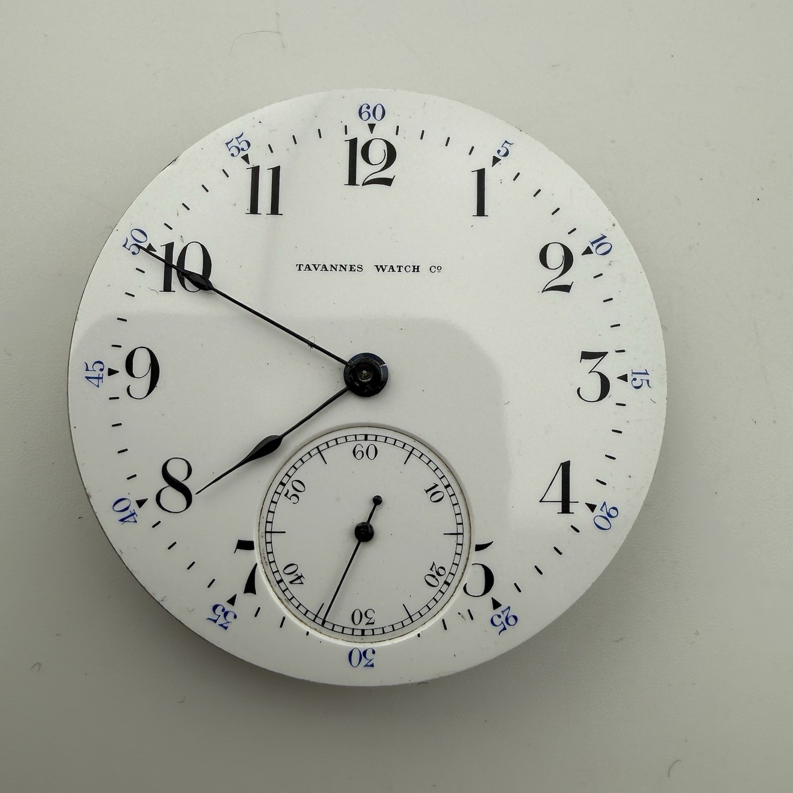 TAVANNES 17 Jewel Pocket Watch Movement – 40.5mm Diameter – Good Balance