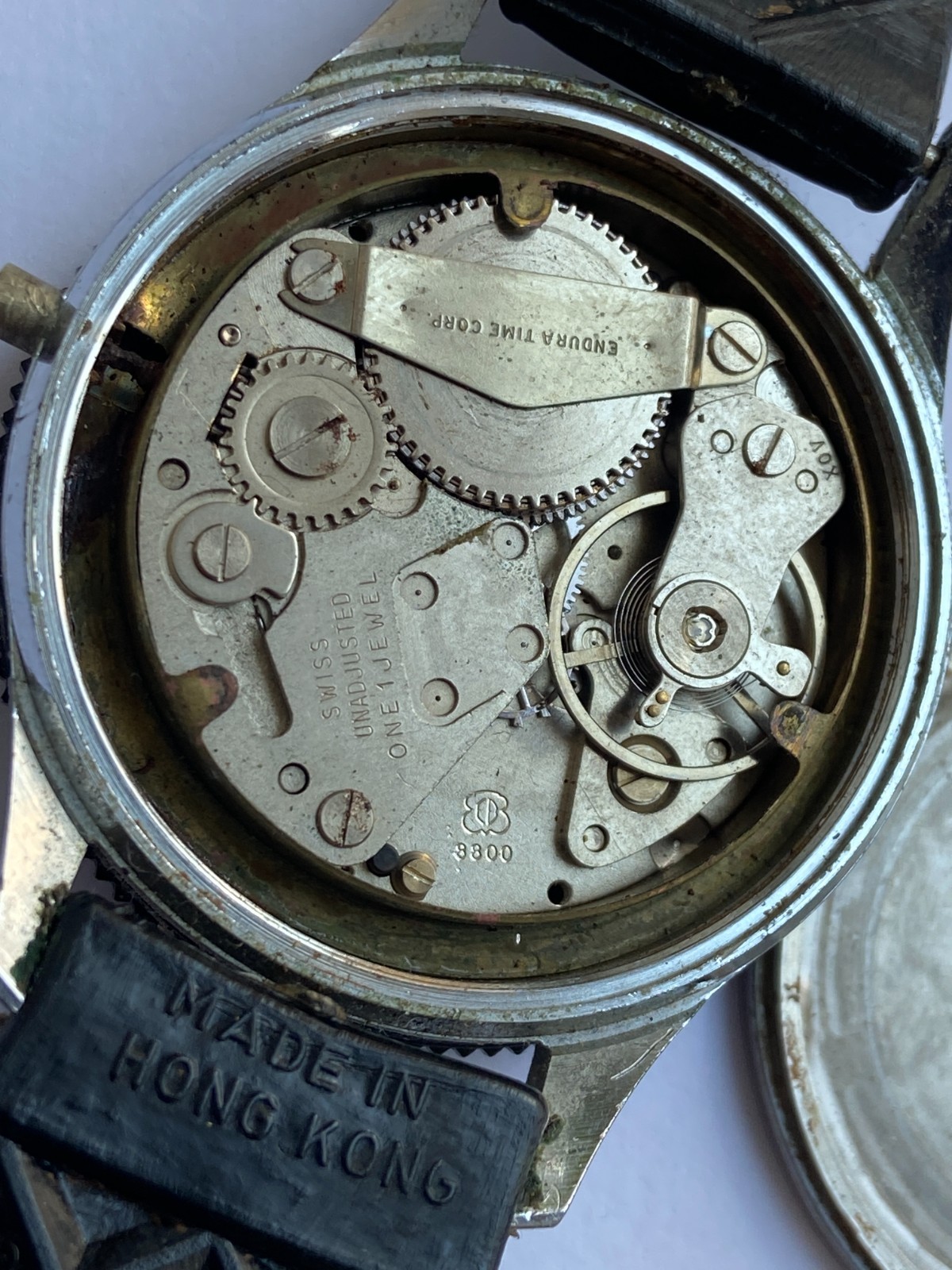 VINTAGE MEN WRIST WATCH SALE FOR PARTS DIVER ENDURA DATE CAL. EB 8800 1 JEWEL