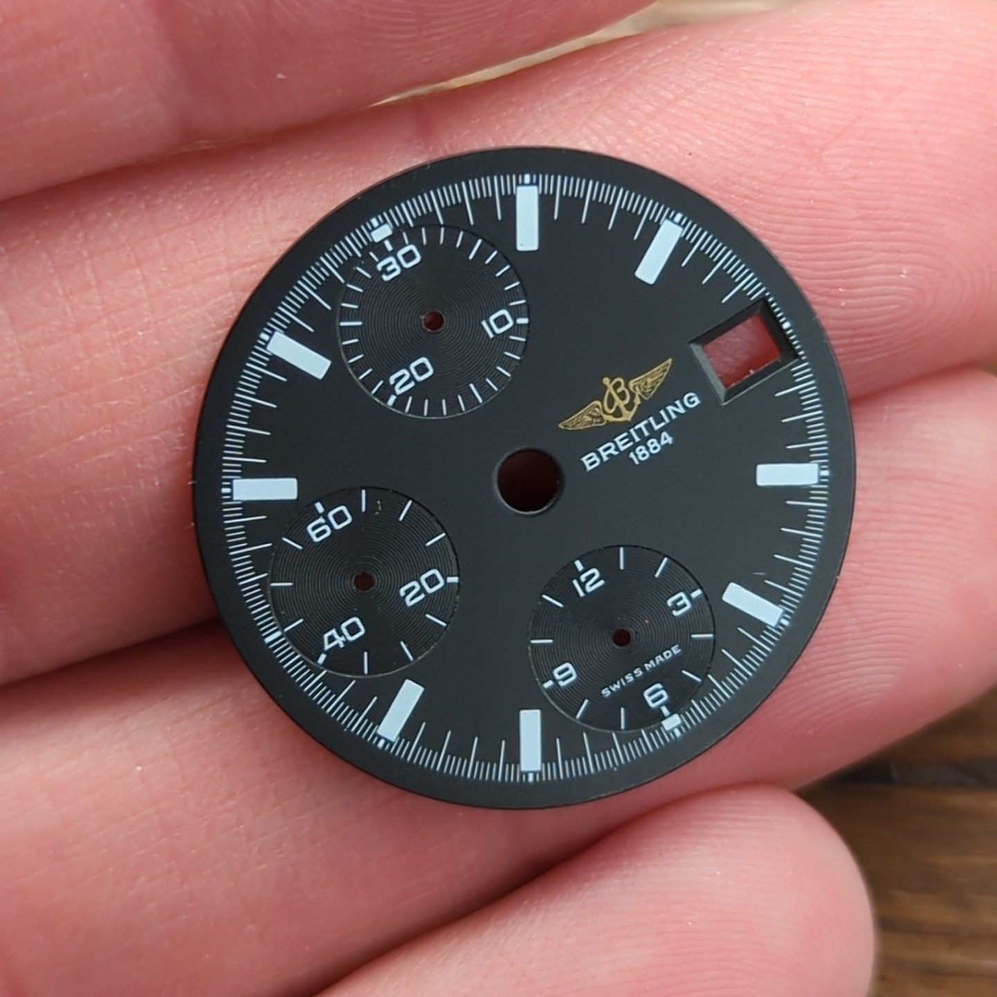 Vintage Breitling Chronomat Black Watch Dial 28.5mm Chronograph (O10)