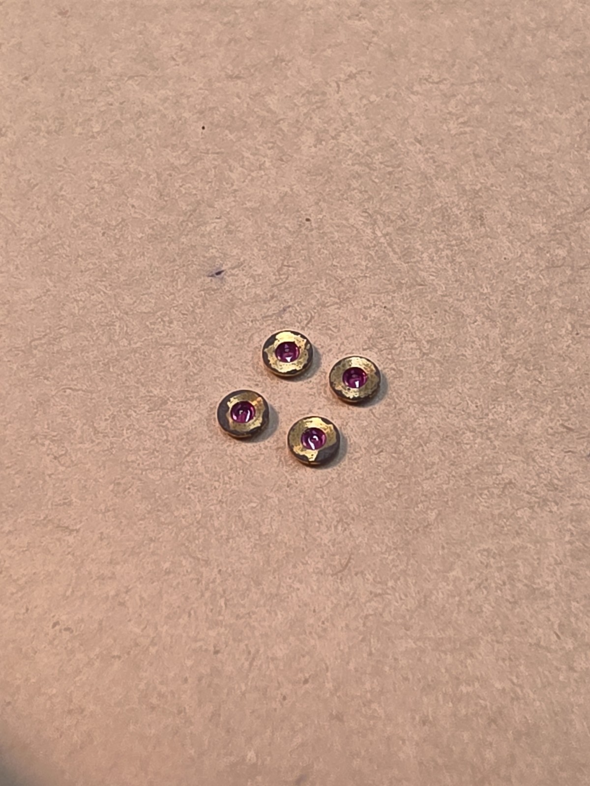 Lot Of 4 NOS Hamilton 18s Pocket Watch Hole 13 Upper Balance Jewels Parts