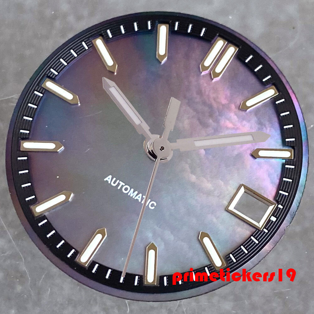 29mm Mother of Pearl MOP Automatic Watch Dial Face Date Luminous Fit NH35 Movt