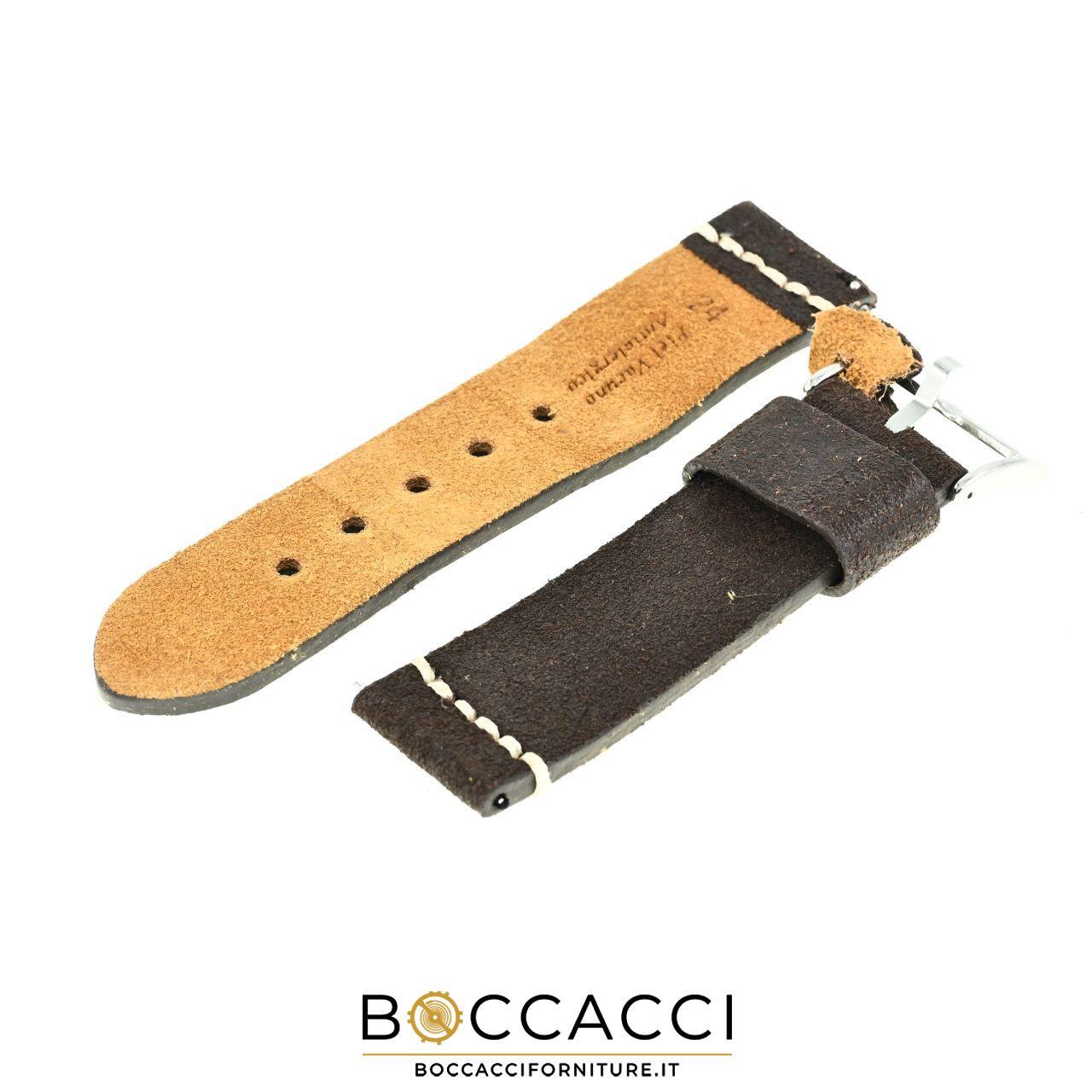 DILOY Cinturino Easy Fit/Remove 20mm Marrone Scuro in Cuoio Invecchiato Cucit…