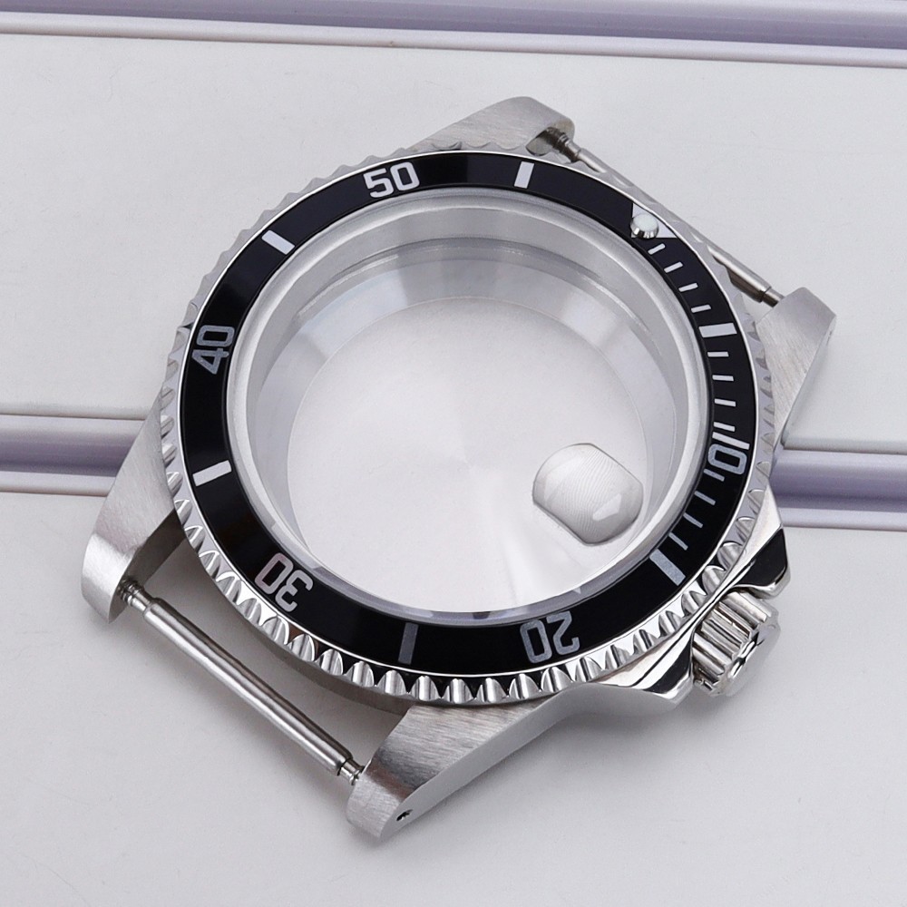 38mm Sub Mod Dive Watch Case Sapphire Glass Back For Seiko NH34 NH35 NH36 NH38