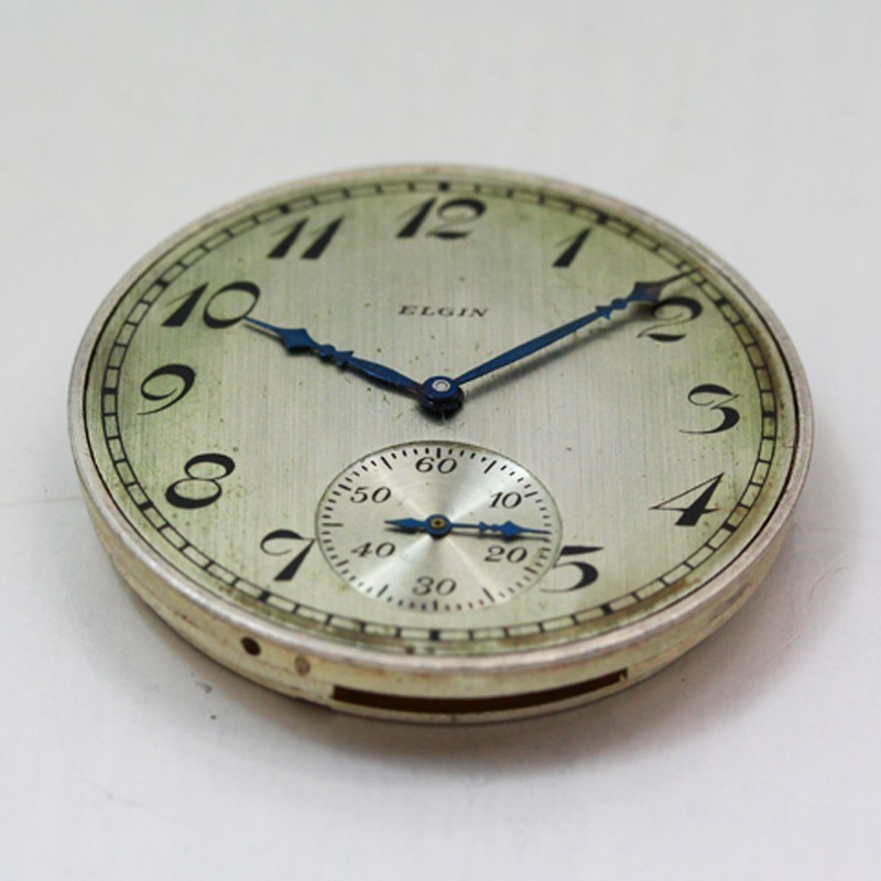 Elgin Grade 315 Model 3 Pocket Watch Movement & Metallic Dial ca. 1927