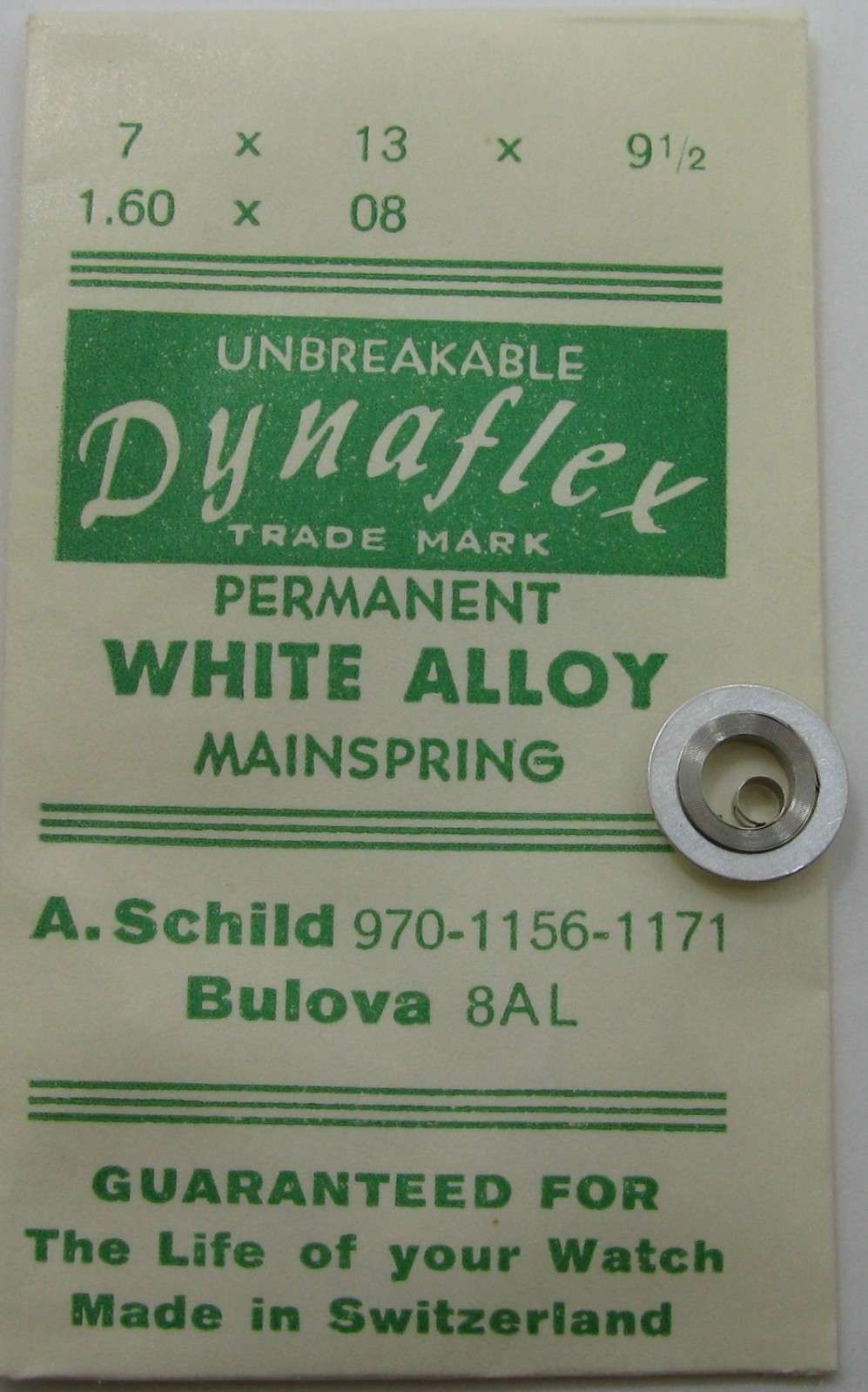 AS 970 1156 1171 Bulova 8AL … mainspring #770 * white alloy *