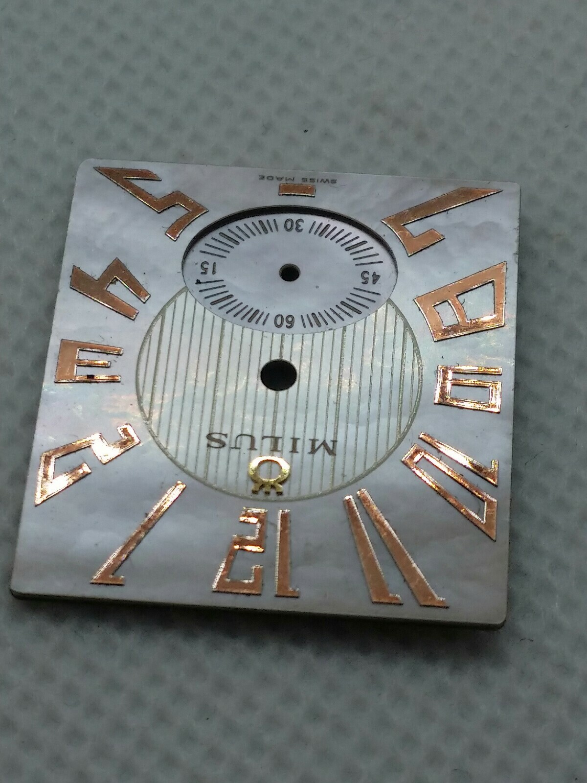 Milus dial watch 23 mm x 25 mm for parts or repair or collections