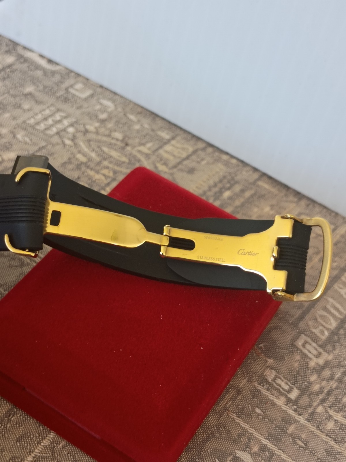 💥Original CARTIER Deployment Buckle Gold Plated 19mm Roadster 2510 W/R Strap💥