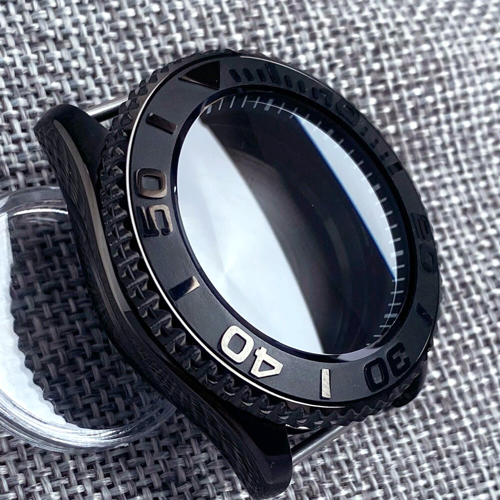New PVD Black 41mm Tandorio Mens Watch Case Dive 20ATM fit NH35 ETA2824 PT5000