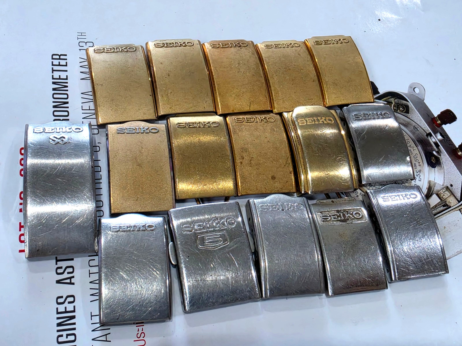Lot Clasp Vintage Seiko SQ Gold and Silver Stainlesss Steel for parts.