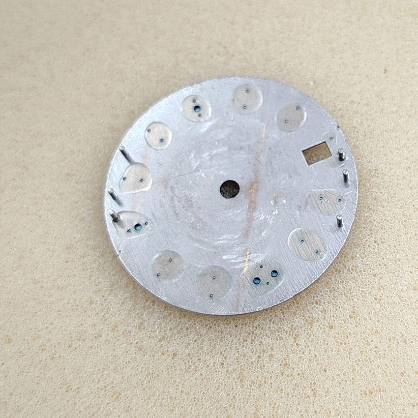 28.5MM Large Studded Sunburst Watch Dial Green Luminous for NH35/NH36 Movement