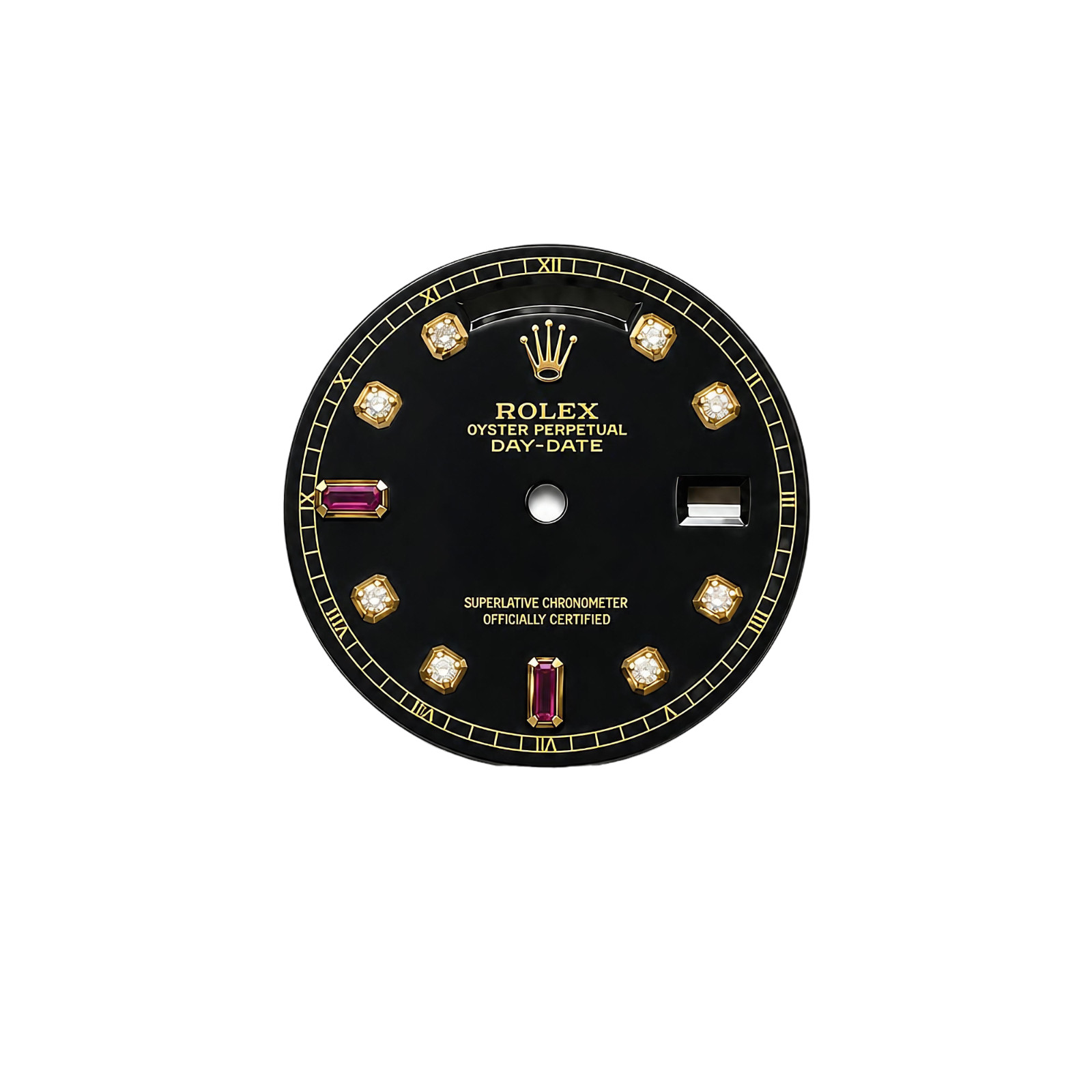 Rolex Day Date 36mm Custom Dark Purple Ombre Diamond MOP Dial with Ruby Markers