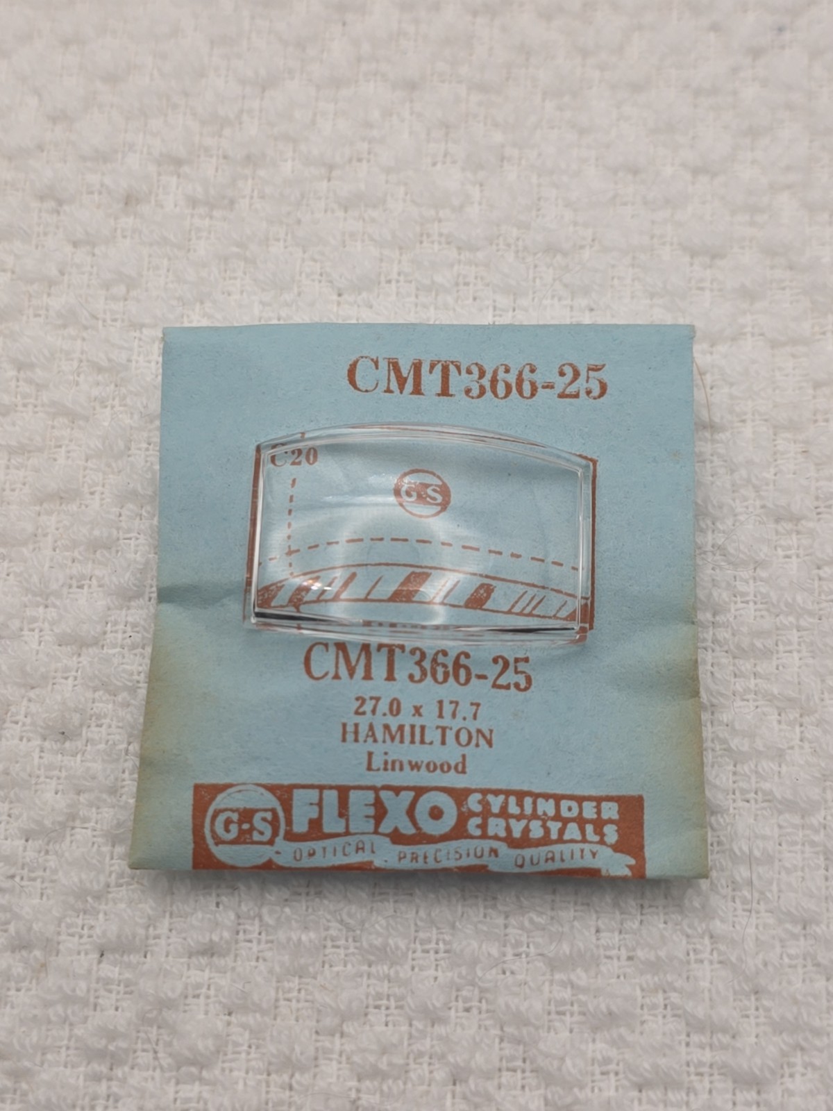 G-S Watch Crystal CMT366-25 Hamilton Linwood 27.0X17.7