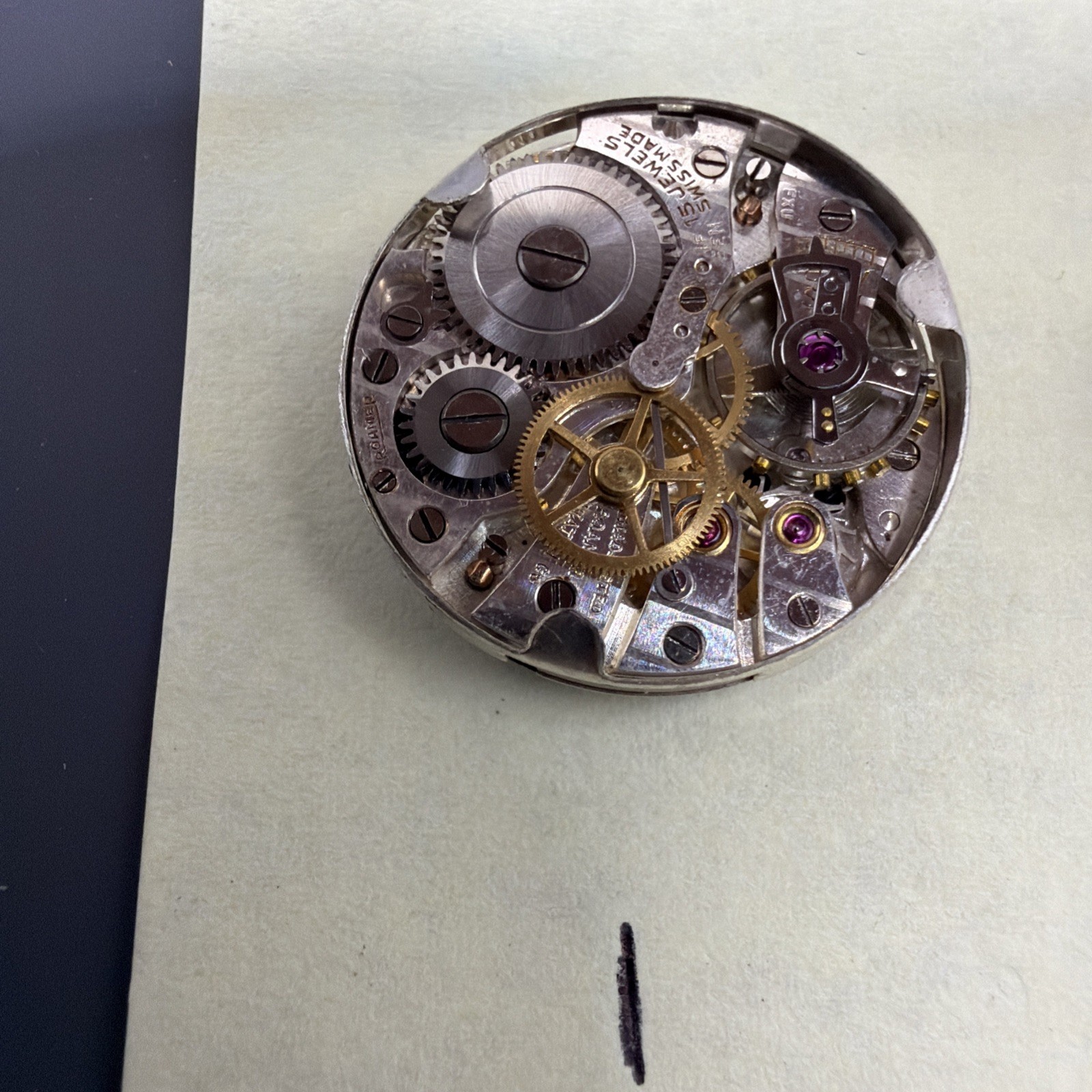 Vintage Roamer MST 352 364 Mechanical Watch Movement Runs With Dial And Hands
