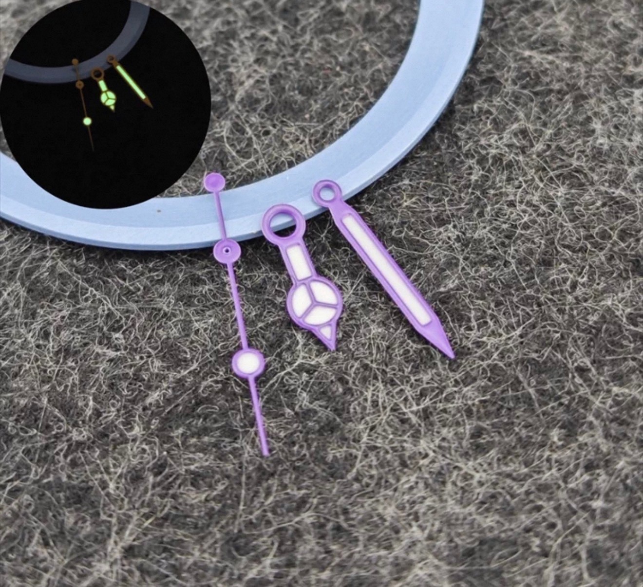 1 Set Luminous Watch Hand Set Purple 13×12.5×8 mm For NH35 NH36