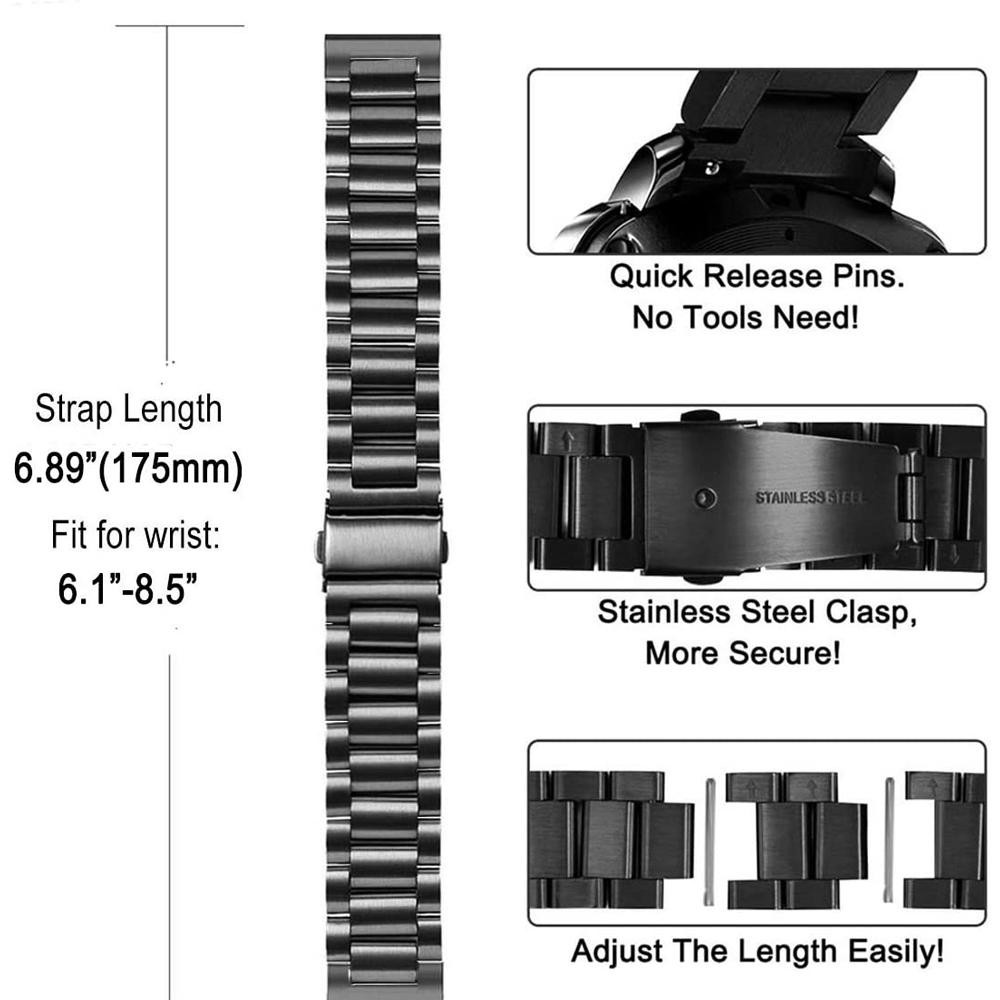 22mm Stainless Steel Strap for Omega X Swatch Moonswatch Metal Wrist Watch Band