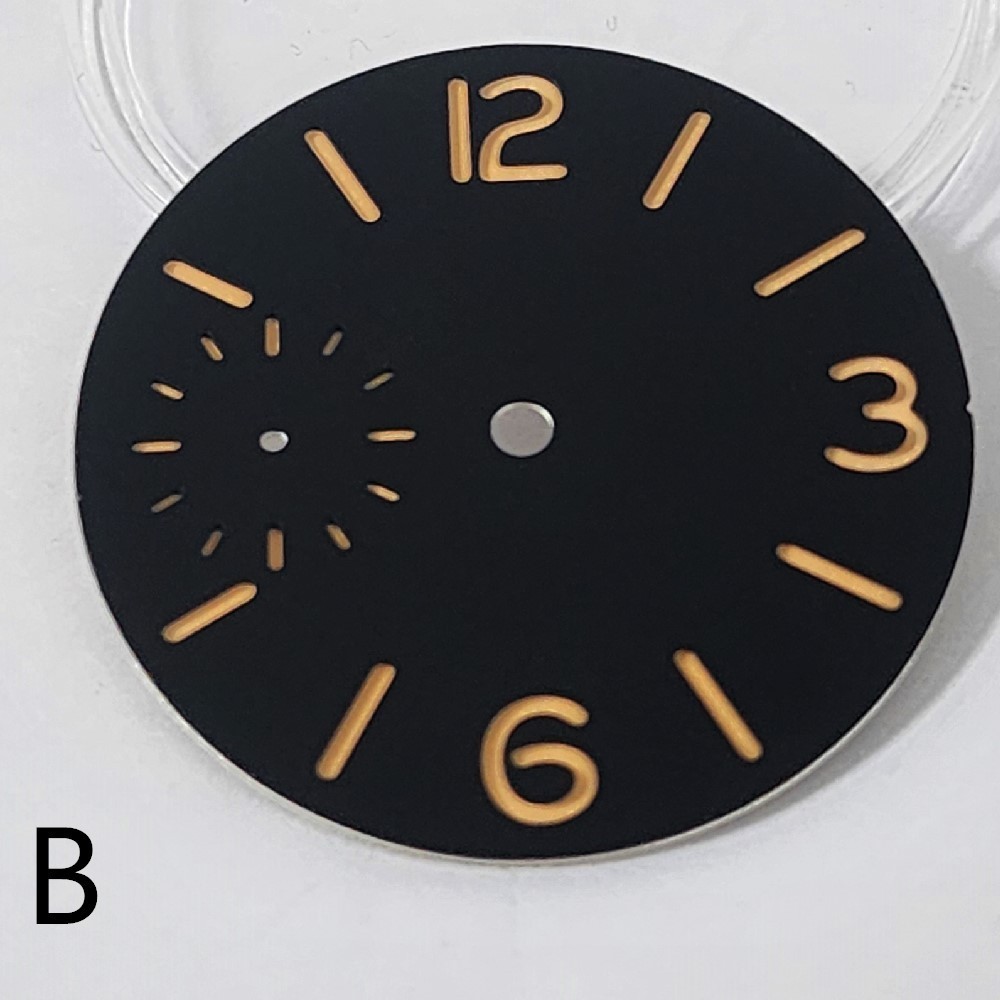 37mm black blue green white watch dial fit ETA 6497 or Seagull ST3600 movement