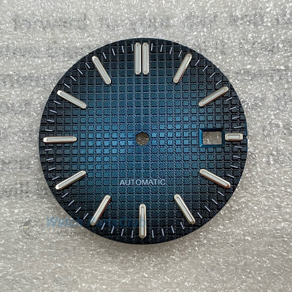 31.8mm Grid Green Luminous Calendar Watch Dial Fit NH35 NH36 Movement