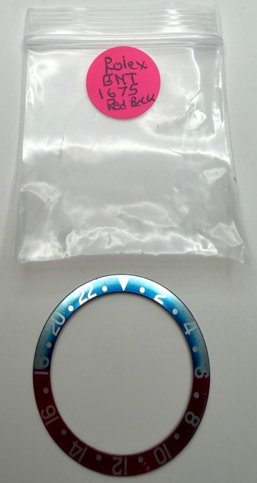 Rolex Genuine Vintage GMT 1675 Bezel Insert Red Back Turning Fuchsia/ Pinkish