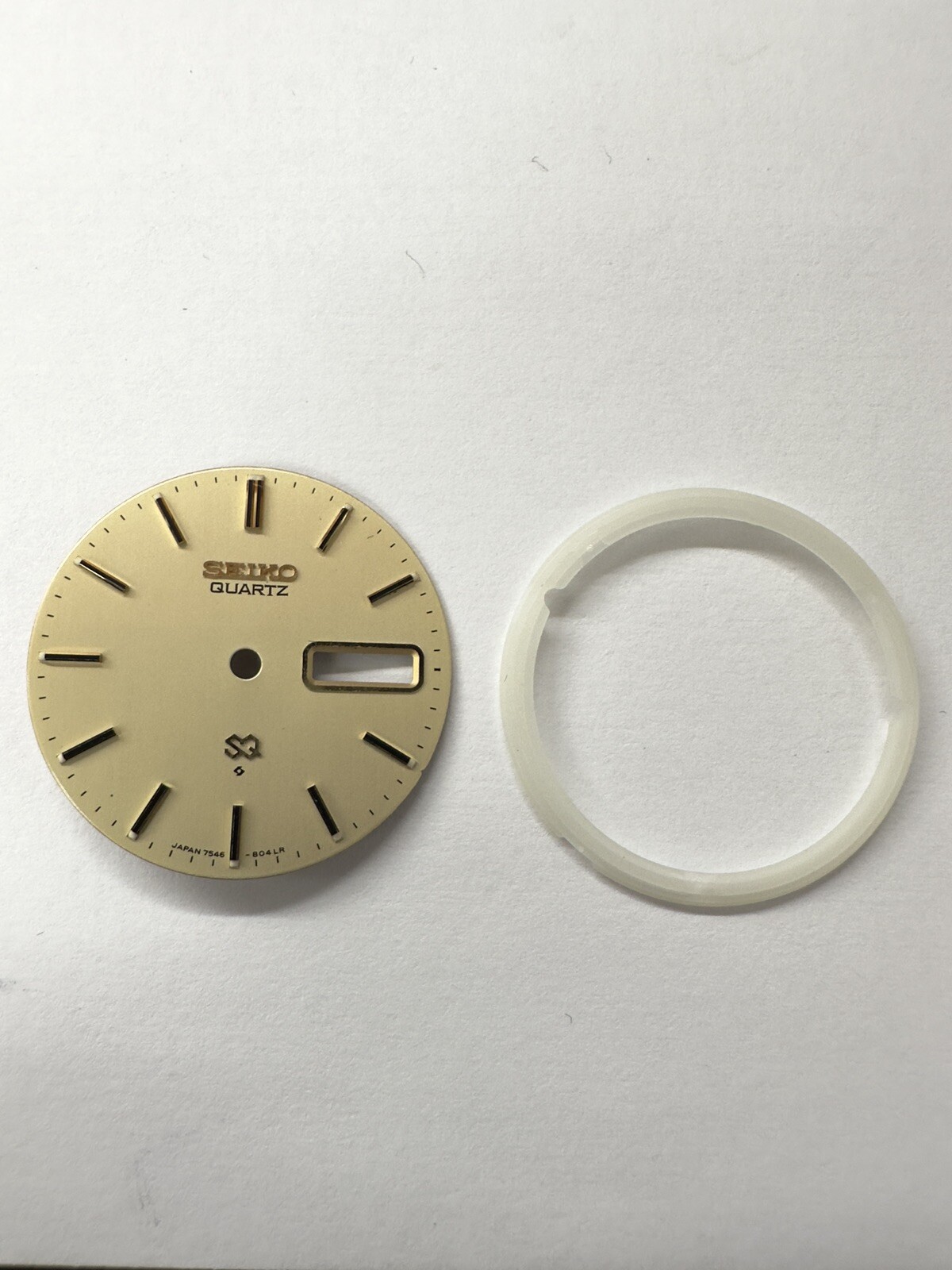 Genuine Vintage Seiko SQ Quartz Gold 28.5mm Day/Date Dial #7546-8039, 804LR