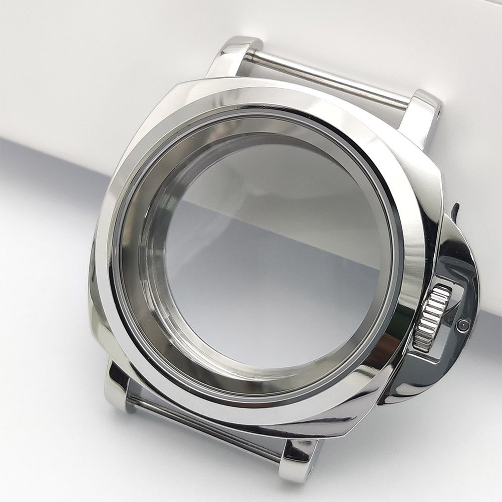 40mm Polished Silver Stainless Steel Watch Case Fits NH35 NH36 4R36 Movement DIY