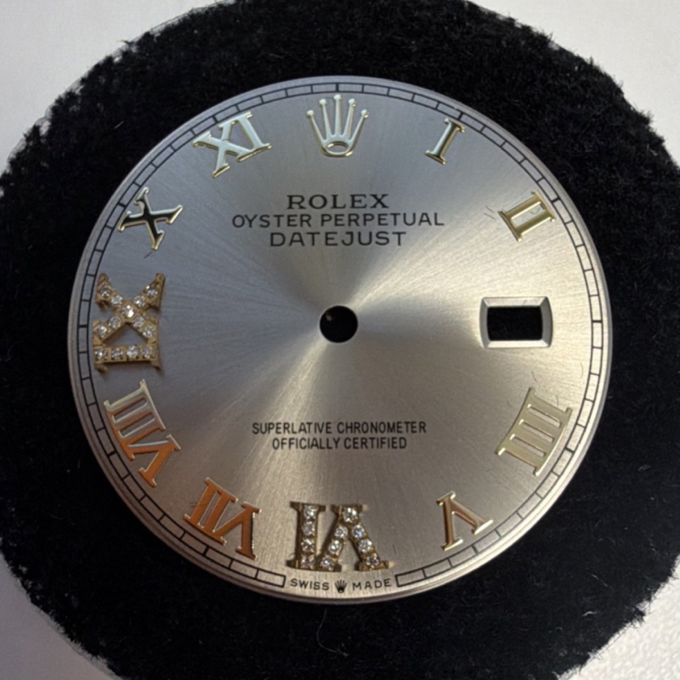 Rolex Custom Silver Diamond Dial w/ Roman Numerals for Rolex 36mm 126233