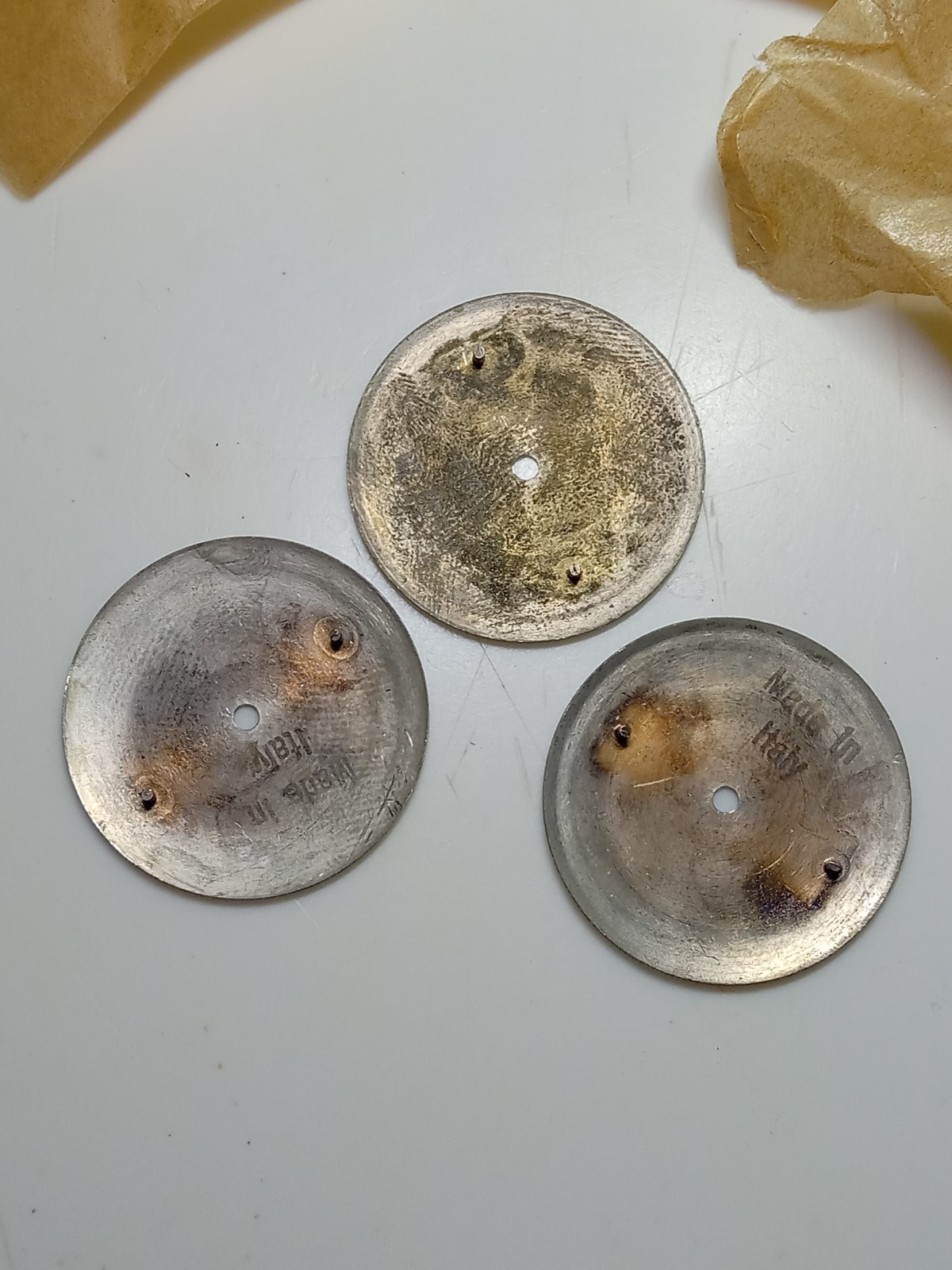 ( LOT OF 3 ) BENRUS 3 STAR SELF WINDING WATCH DIAL NOS / PART 28.3 MM