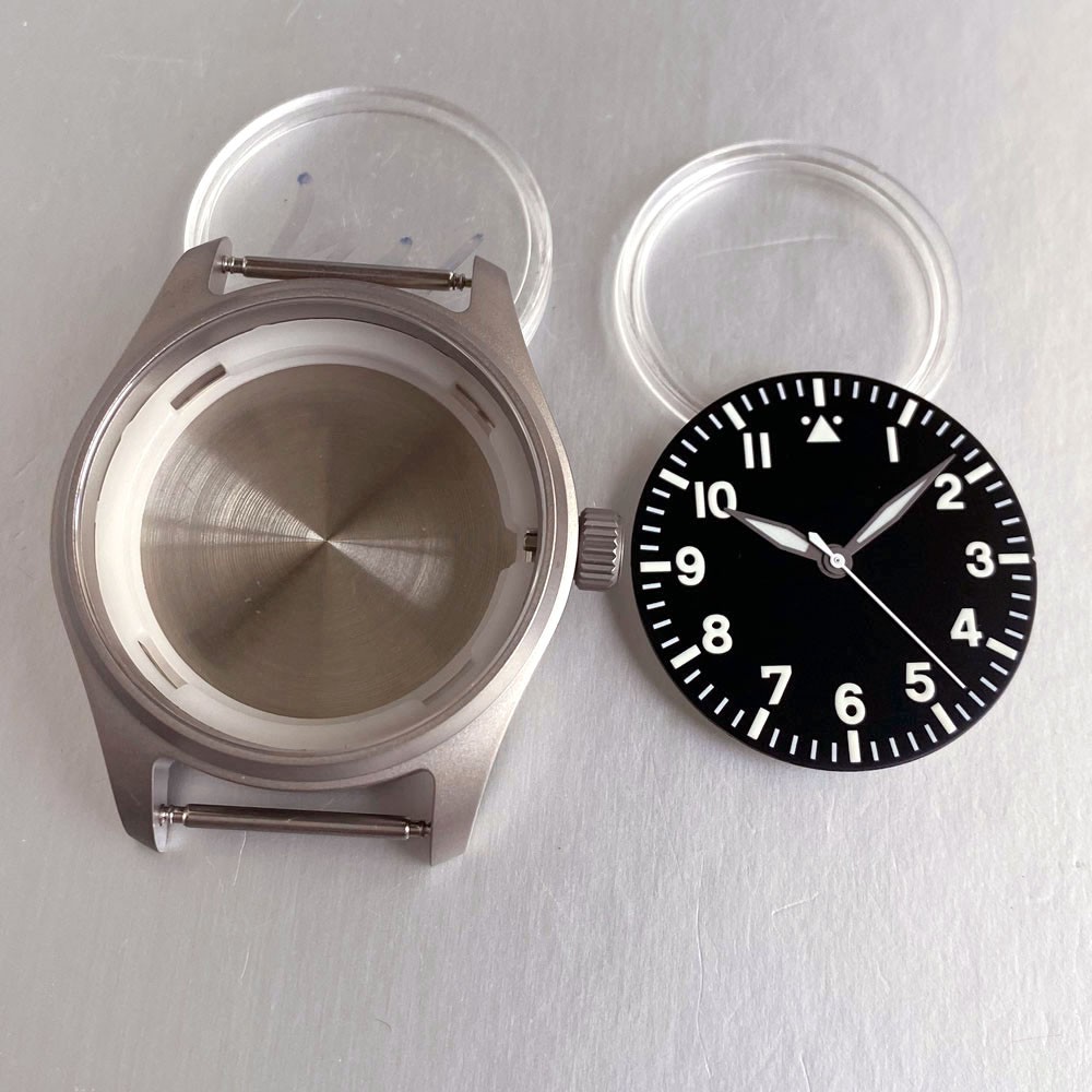 39mm Pilot 20BAR Waterproof Titanium Dive Watch Case 33.5mm Dial for Nh35 PT