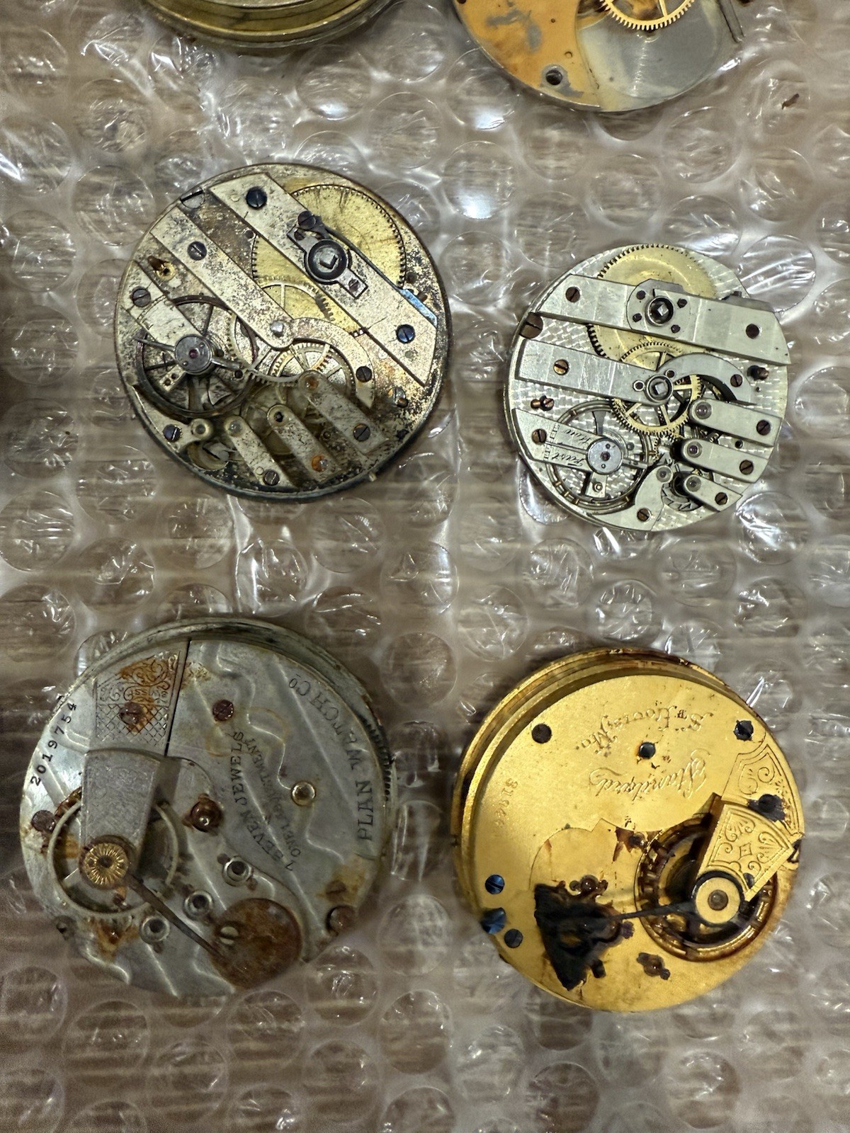 Vintage Lot Of 30 Pocket watch Movements Illinois NY Standard New Era Gallet