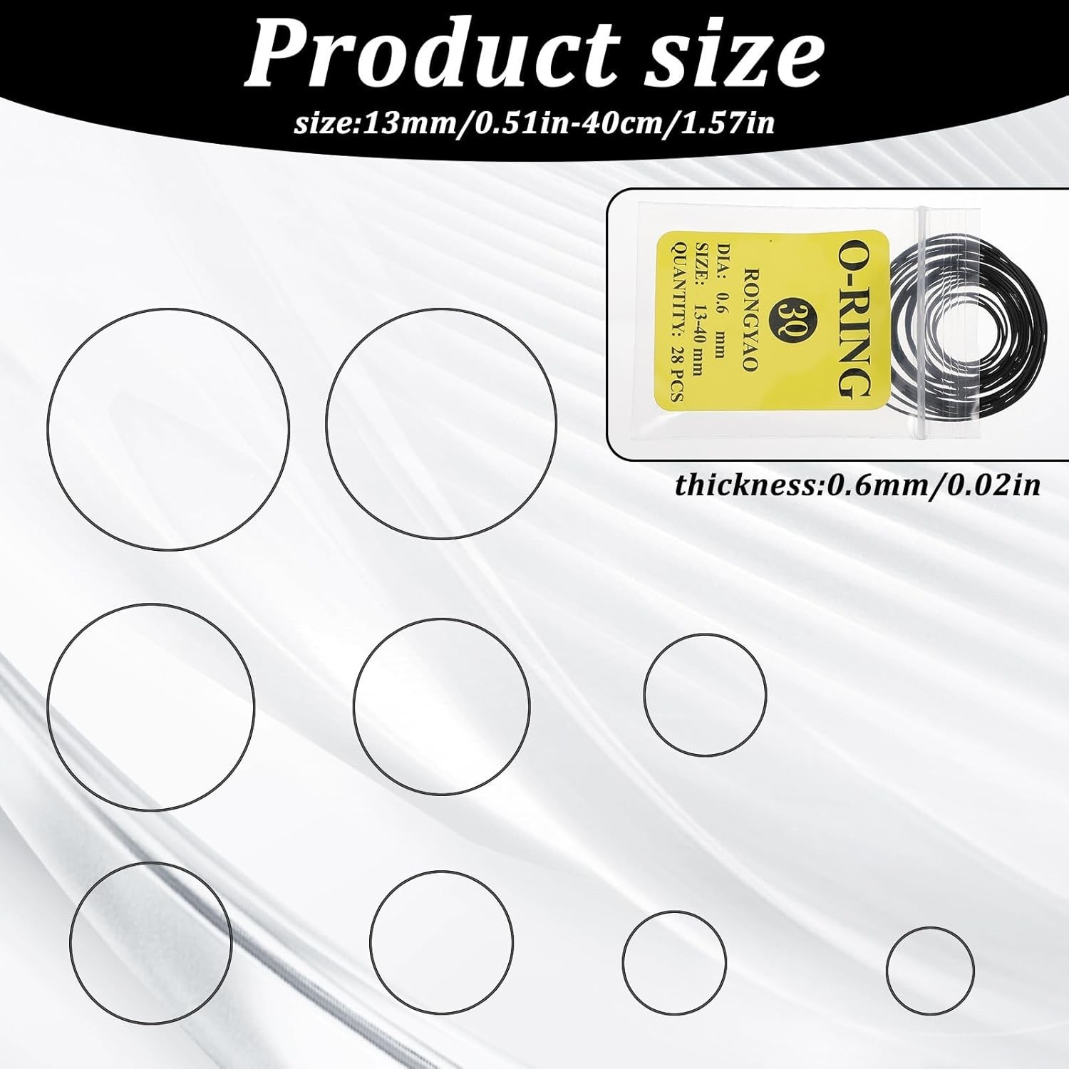 Xindojuz 28 Pcs O Ring Watch Gasket, Waterproof Rubber Sealing Ring Kit, Watc…