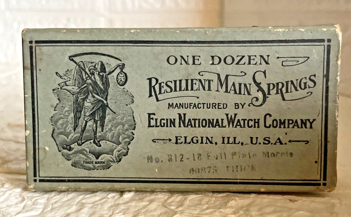 Vintage Elgin National Watch Company Main Springs Parts Box