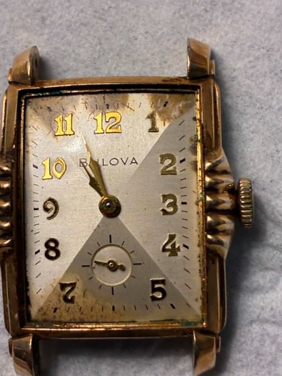 Vintage 1952 Bulova President Watch L2 – FOR PARTS OR REPAIR – Signed Crown
