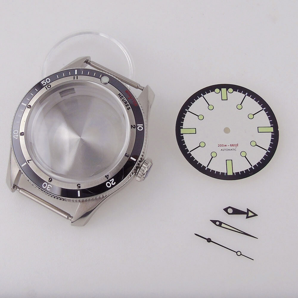20ATM Diving 40mm Double Bow Sapphire Glass Watch Case Fit NH35 PT5000 120 Click