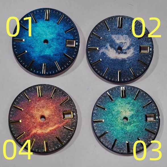28.5mm Gradient Watch Dial No Luminous Date for Nh34 NH35 NH36 Movement