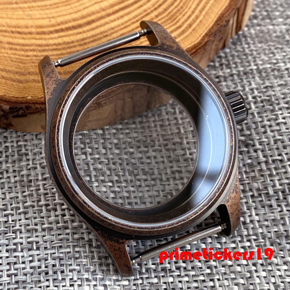 36mm/39mm Pilot Bronze Coated Vintage Steel Watch Case Fit NH35 ETA2824 PT5000