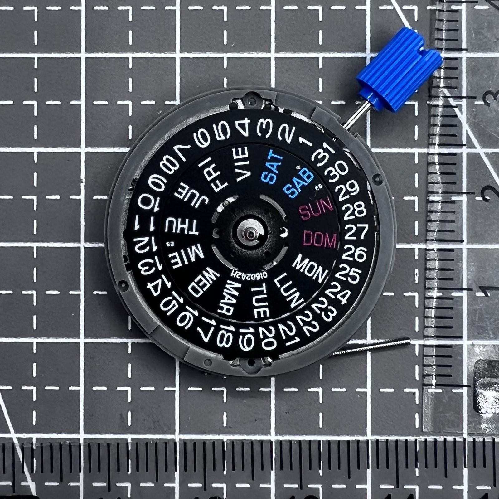 Seiko NH36 NH36A Mechanical Movement Black English Letter Week Crown At 3.8