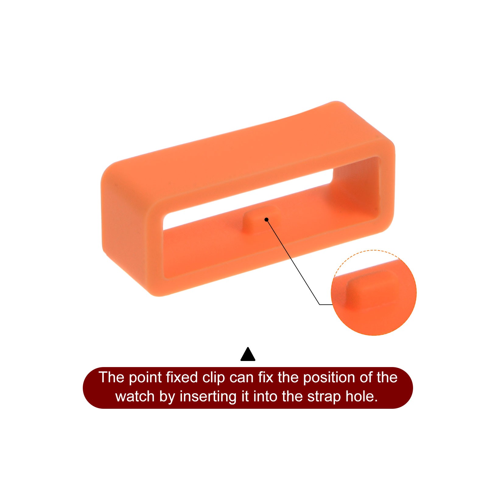 6pcs watch strap circle fixing circle 18mm rubber, orange