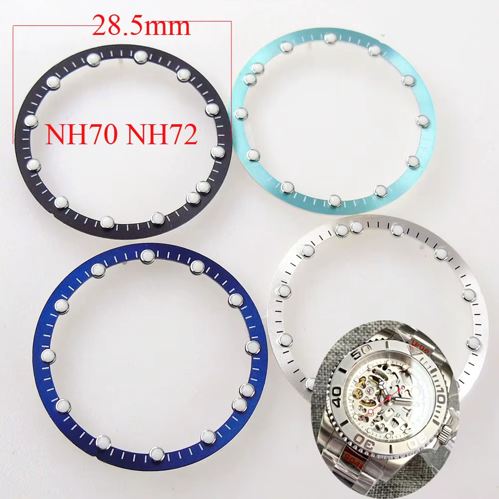 28.5Mm*24.5Mm Watch Dial Circle Plate for NH70 NH72 Skeleton Movement Hollow Dia
