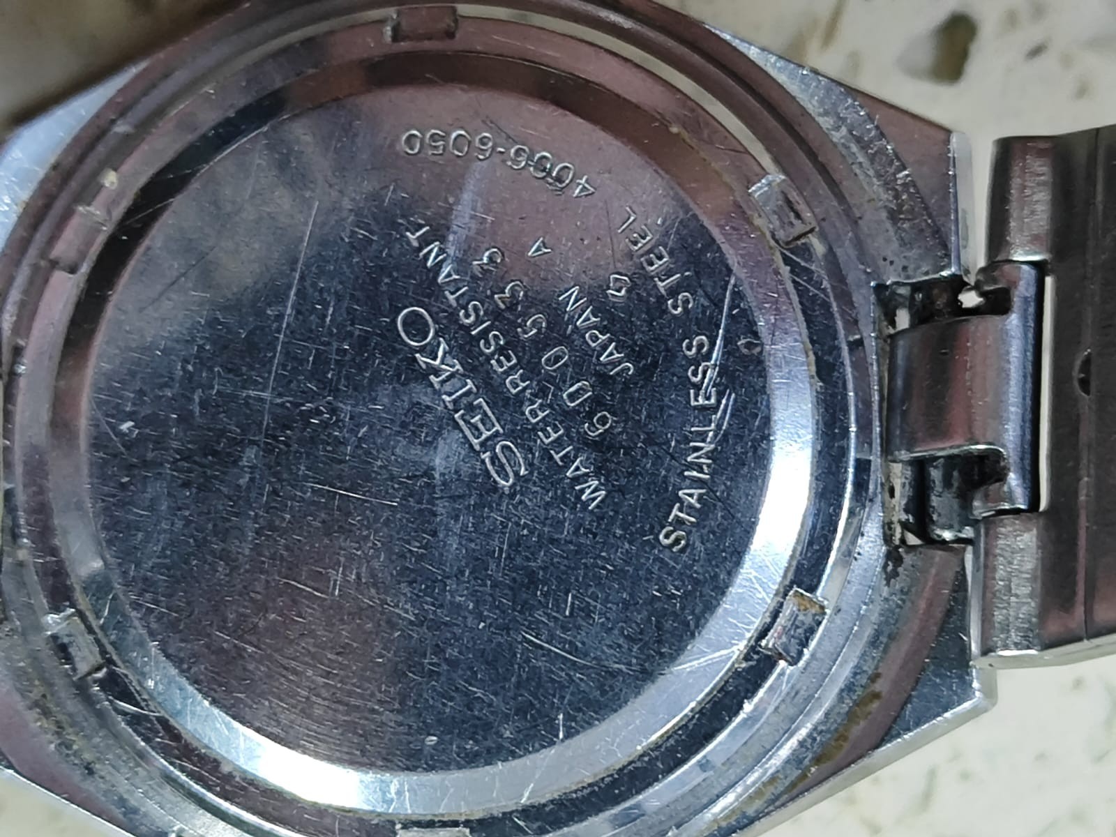 1976 Seiko BellMatic Alarm 4006-6050 Case & The bracelet only Used