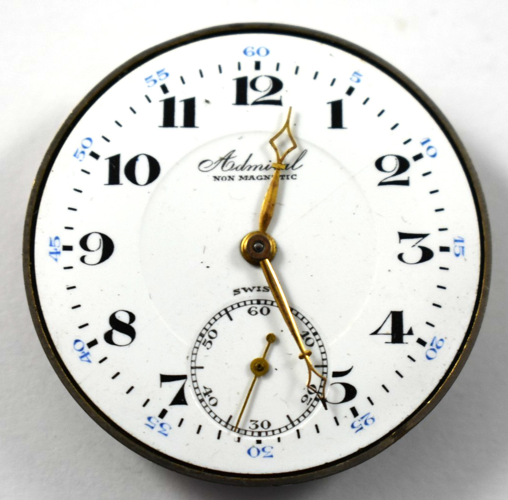 Vintage Tacy Watch Co Admiral 12s 7J OF Pocket Watch Movement lot.qf