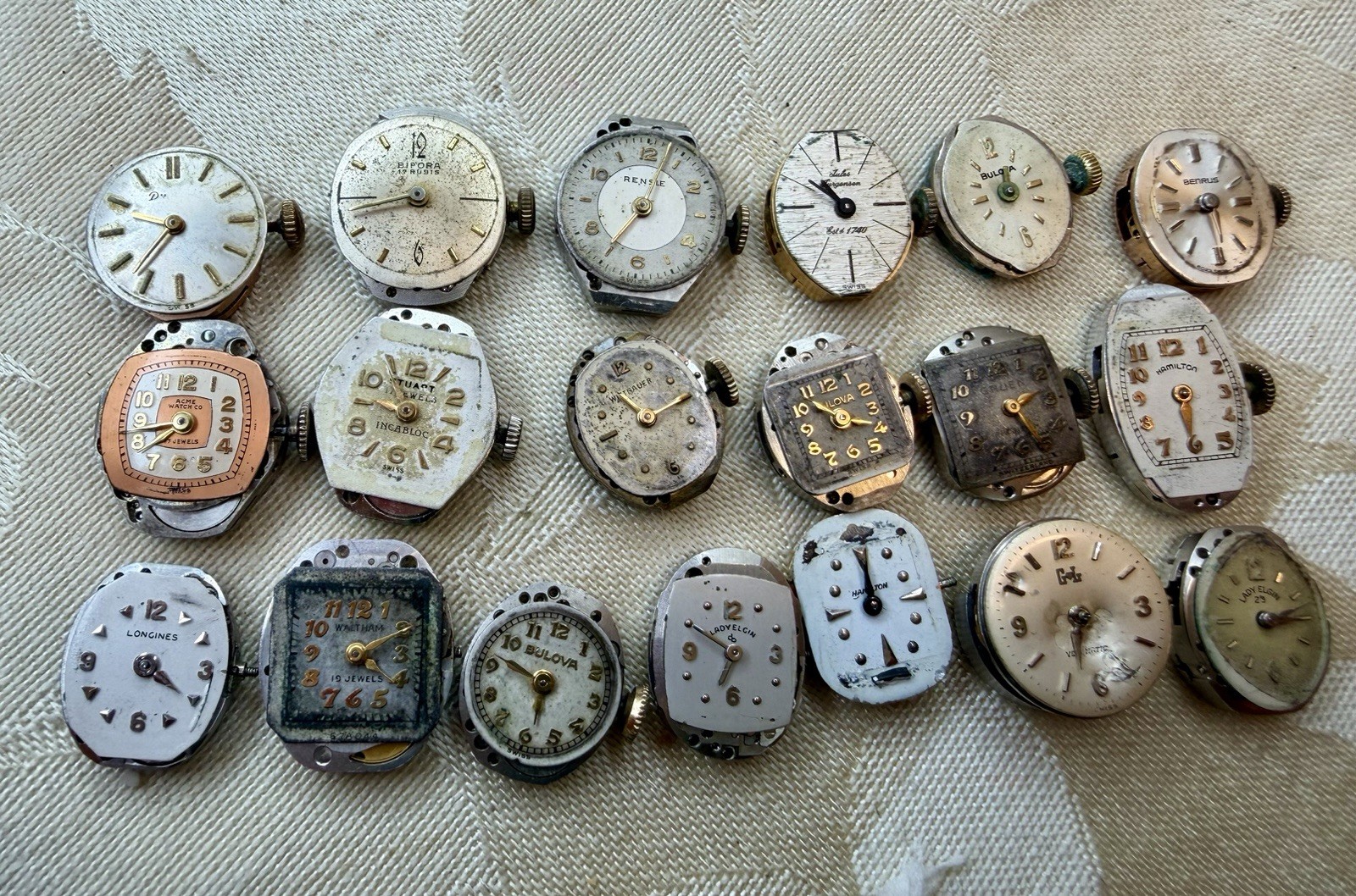 Vintage Watch Movements Mechanical Automatic Longines Elgin Bulova Hamilton 19