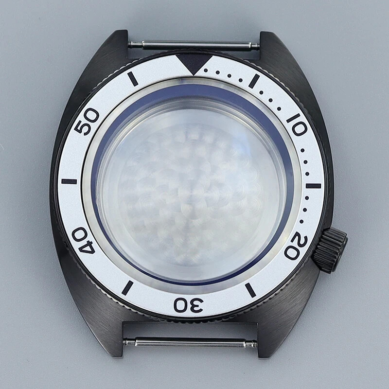 41mm Turtle PVD Black Watch Case Stainless Steel Sapphire Glass For Seiko NH35