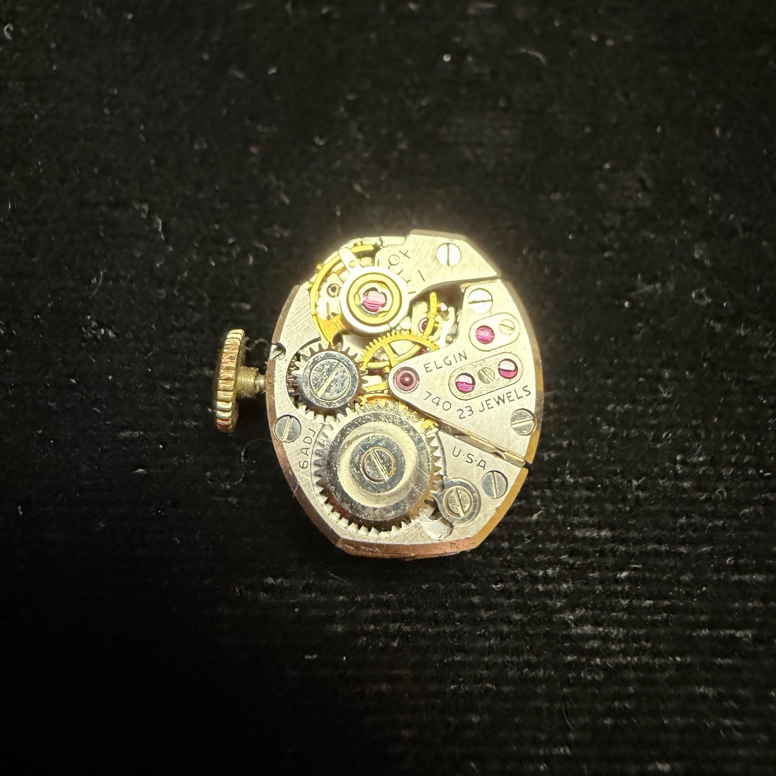 Vintage Lady Elgin Cal 740 Women’s Watch Movement 23j 23 Jewels USA Parts Repair