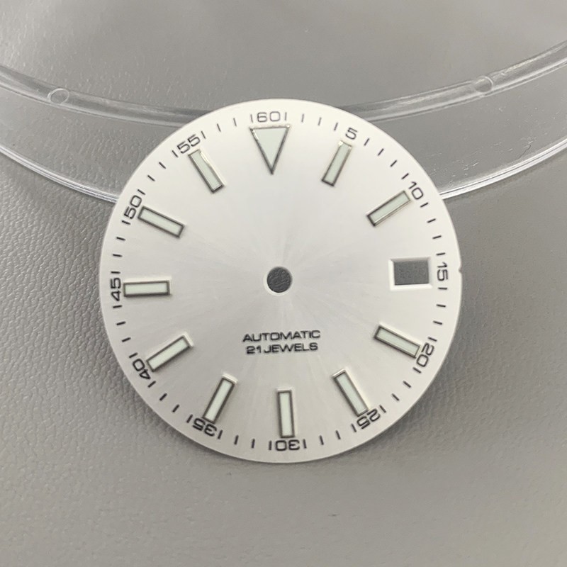 28.5mm No Logo Watch Dial Green Luminous For NH35 Movement Watch Parts