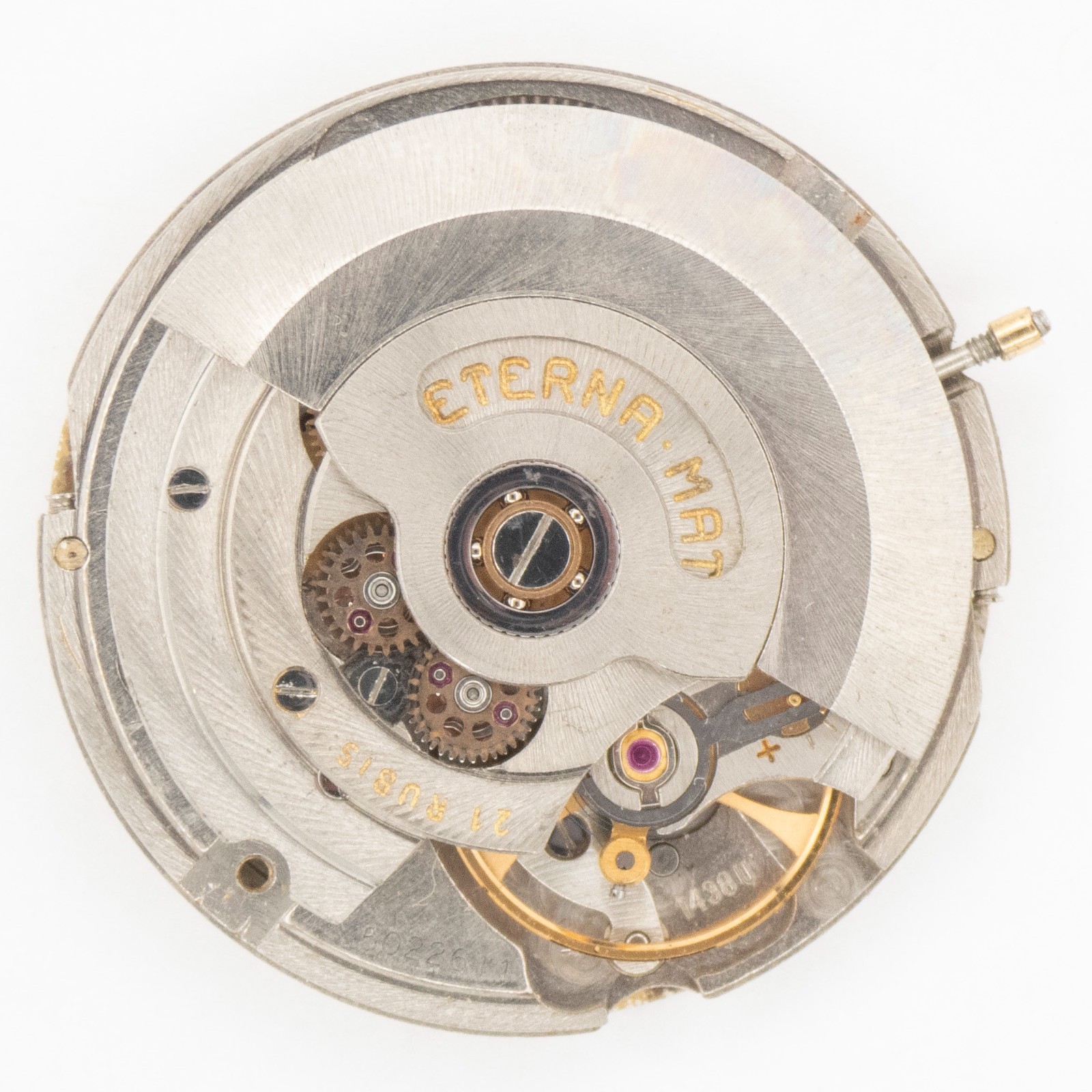 Vintage Eterna Matic Caliber 1438U 21-Jewel Automatic Wristwatch Movement, Runs