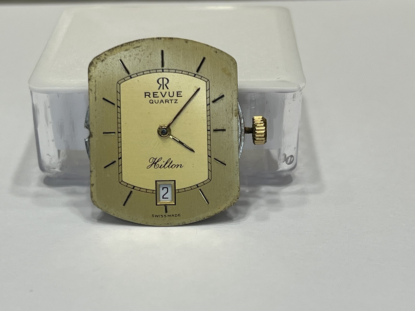 Movement & Dial Revue Hilton Quartz Date Eta 955.411 Jewels 7 Swiss Made