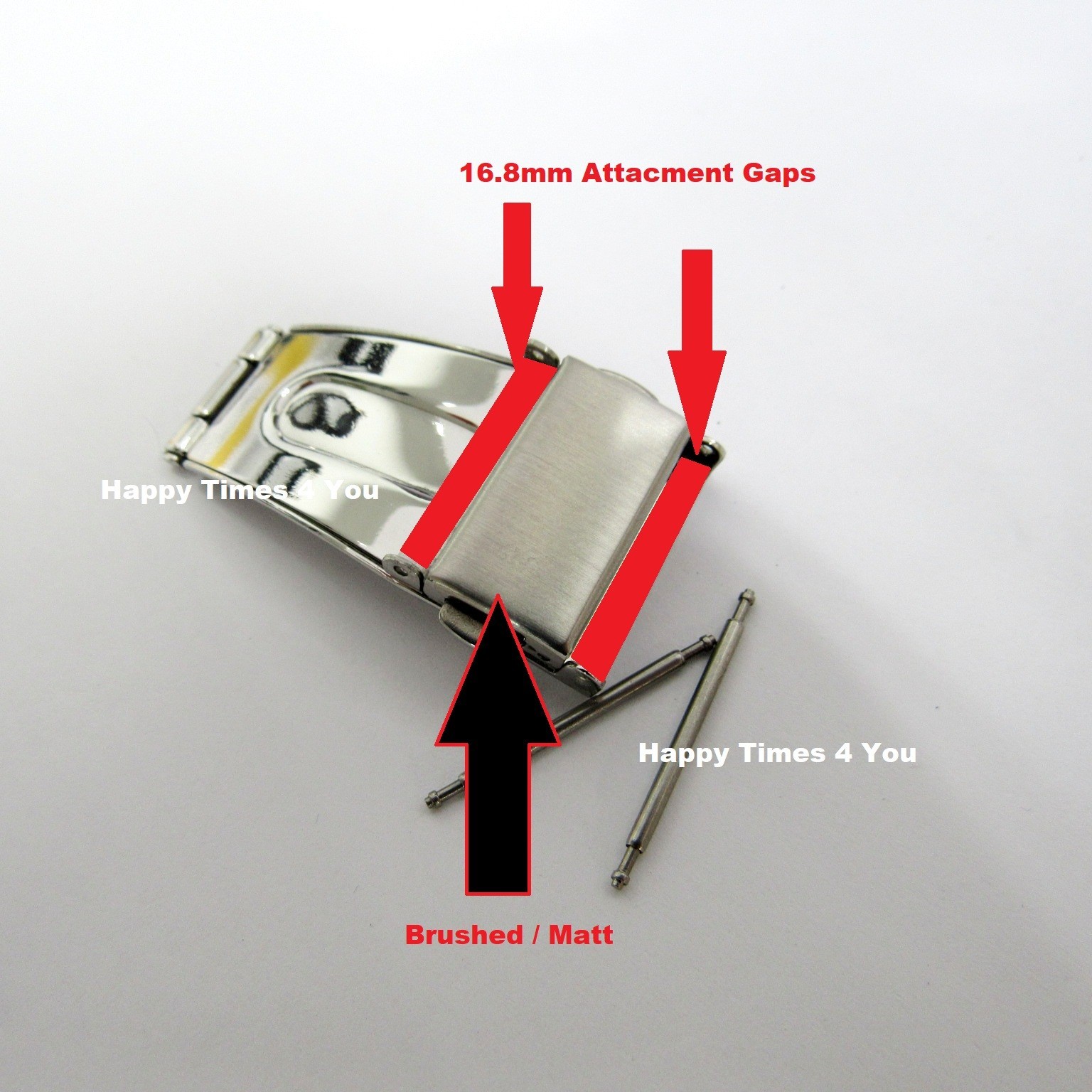 16.8mm Seiko Titanium Mens Watch Clasp Stainless Replacement
