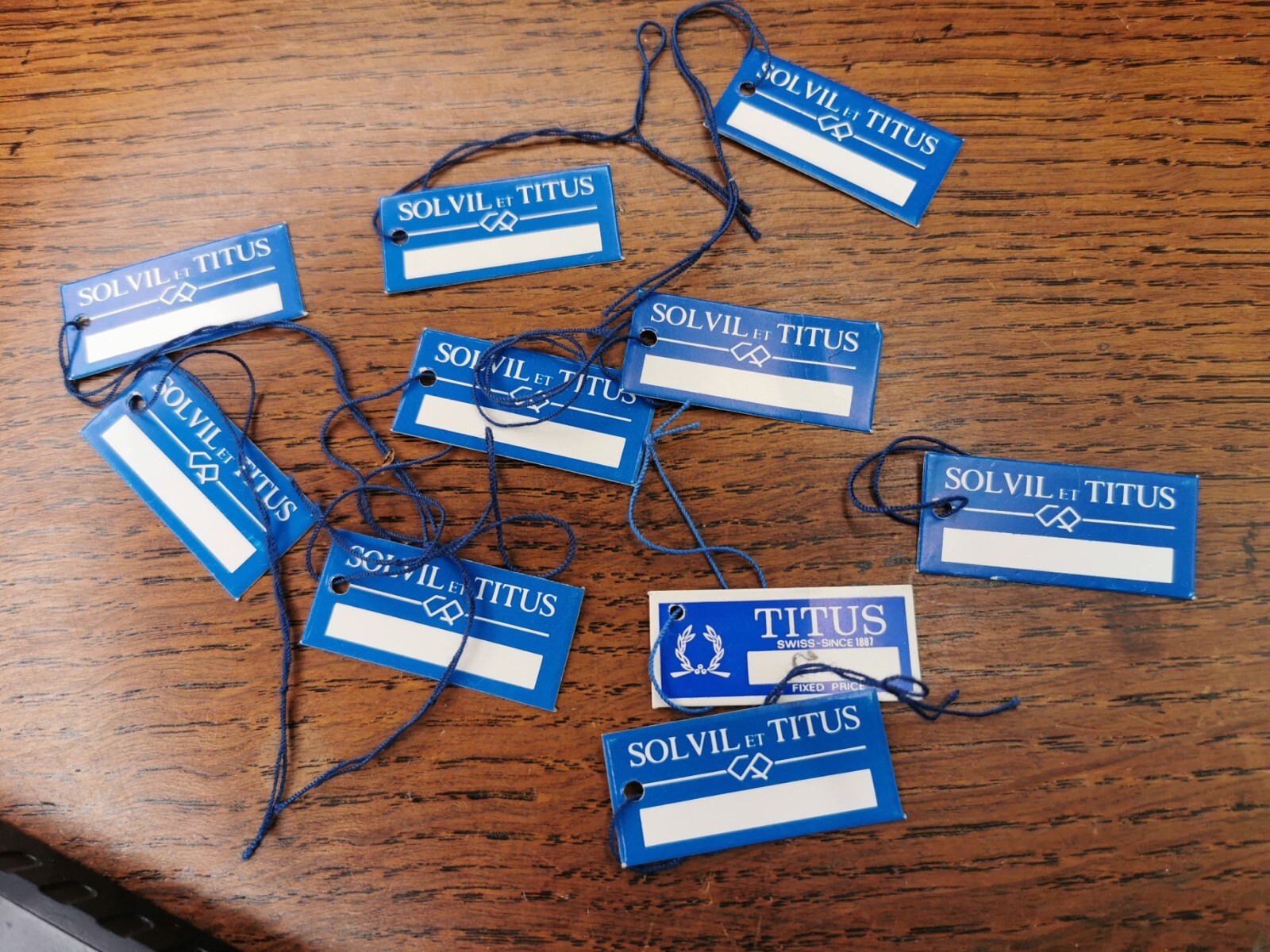 Solvil Et Titus Blank Watch Tags X10, Useful lot of New Old Stock Tags #P254