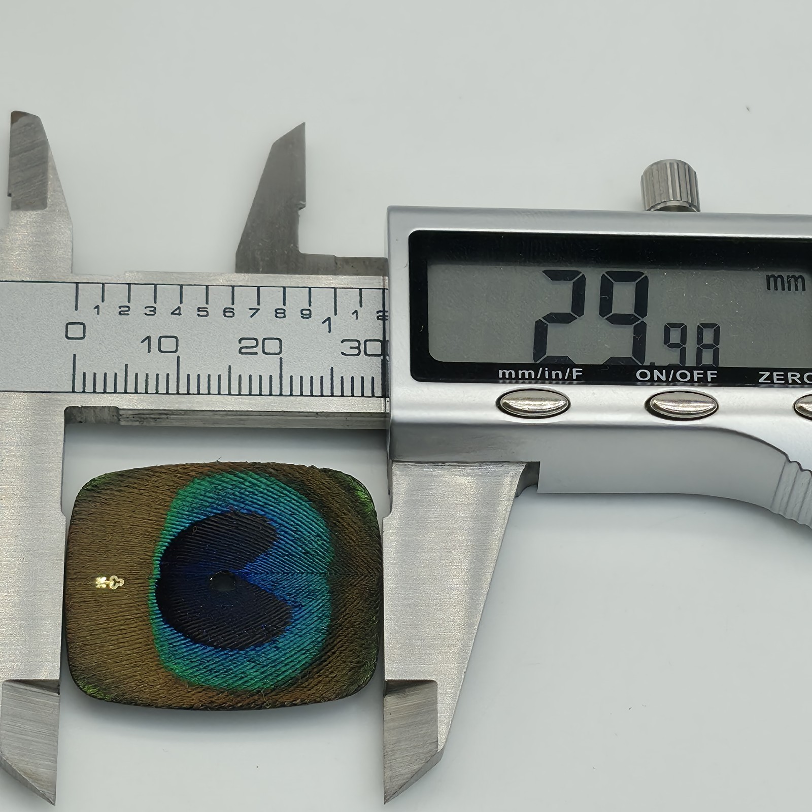 Vintage Corum Peacock Feather Watch Dial With Feet Rectangle Rare HTF Part