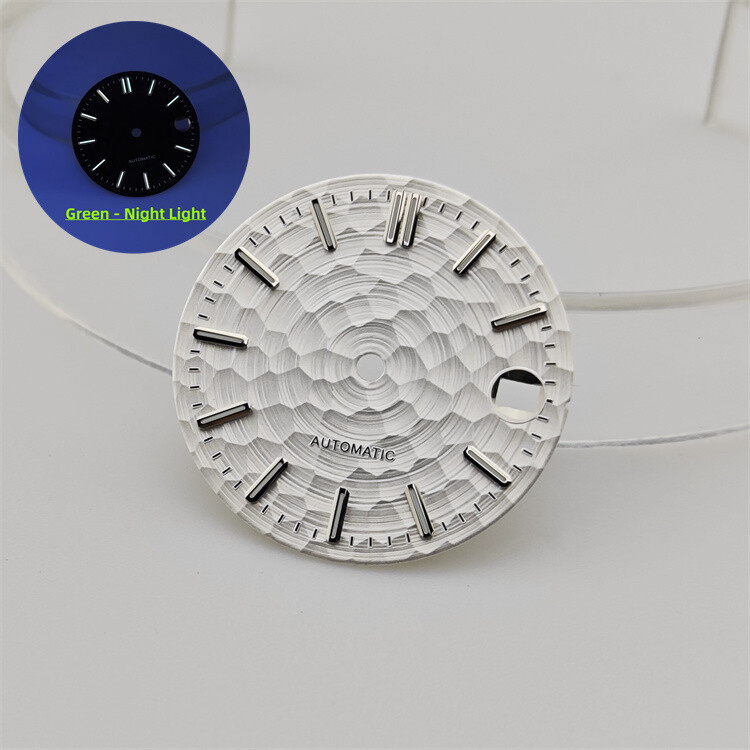NH35 Dial 28.5mm Honeycomb Dial Gold/rosestuds Green Lume Fit NH35-NH36 Movement